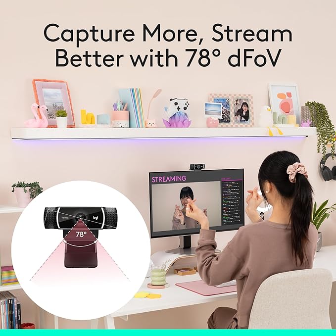Logitech C922x HD Pro PC Webcam, Full HD 1080p/30fps or 720p/60fps Video - Image 10