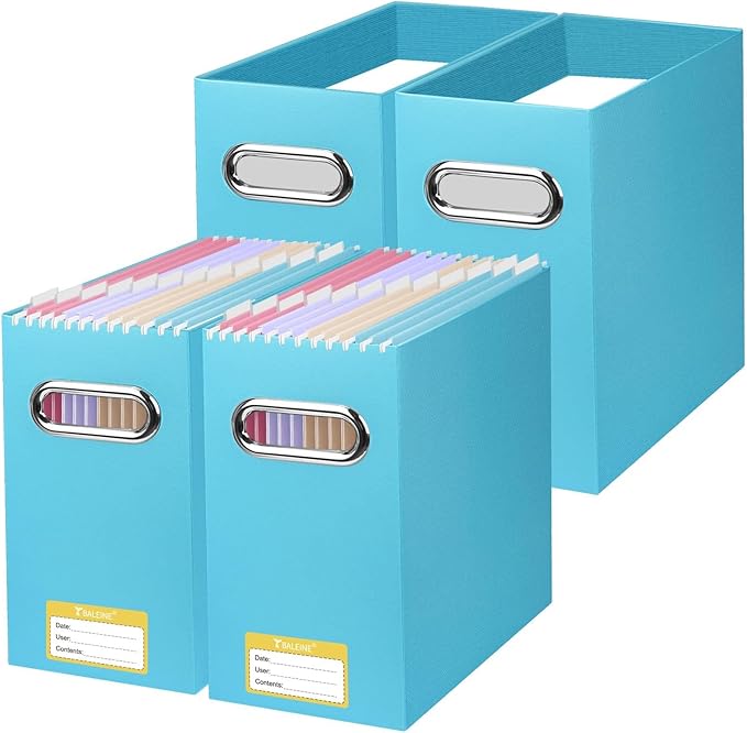 BALEINE File Organizer Box, Cardboard File Folder Organizer by BALEINE