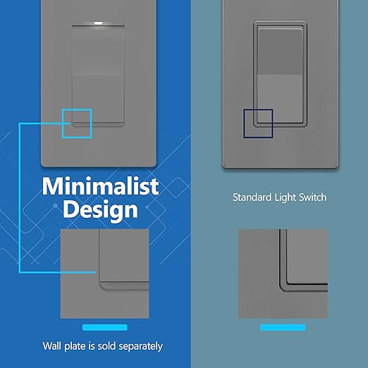 LIDER Minimalist Design Matte Finish Lighted 4-Way Decorator Light Switch - Image 5