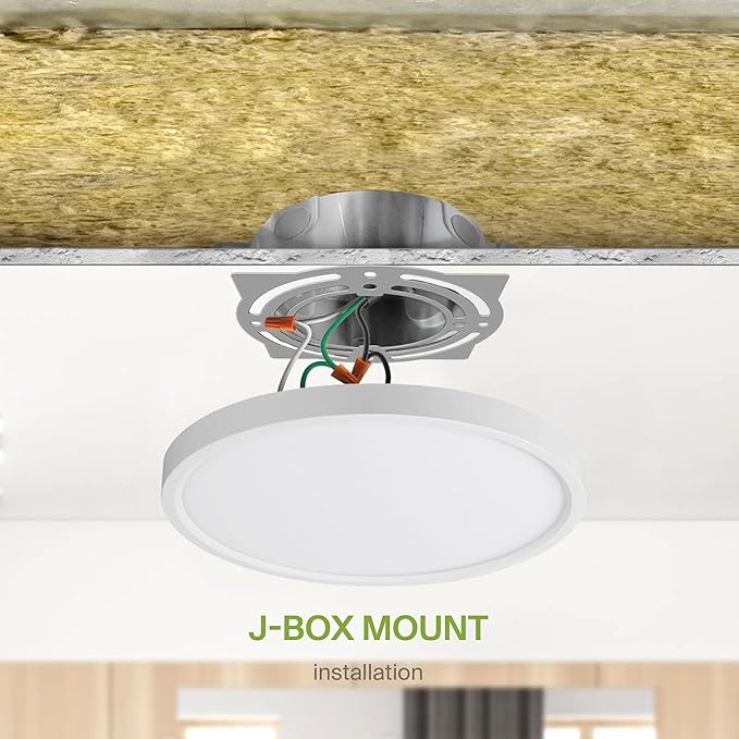ASD LED 9" Round Flush Mount Ceiling Light Fixture, Low Profile Surface - Image 7