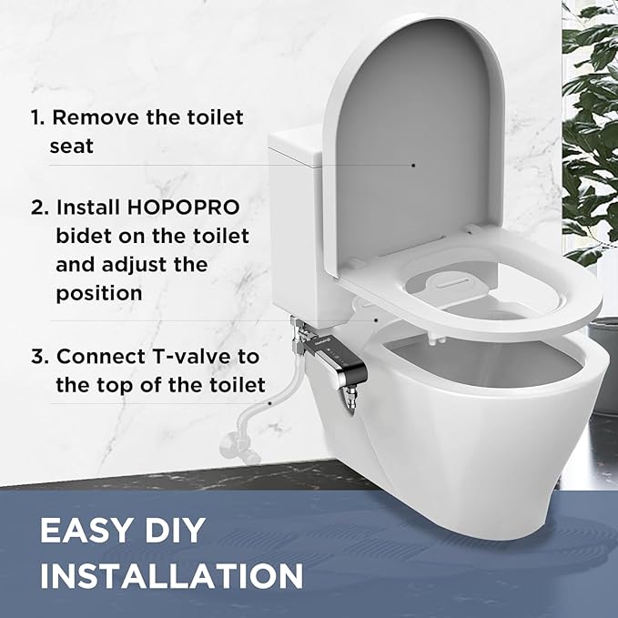 HOPOPRO Toilet Bidet Tank Replacement Cover, Bidet Ultra-Slim Dual Nozzle - Image 5
