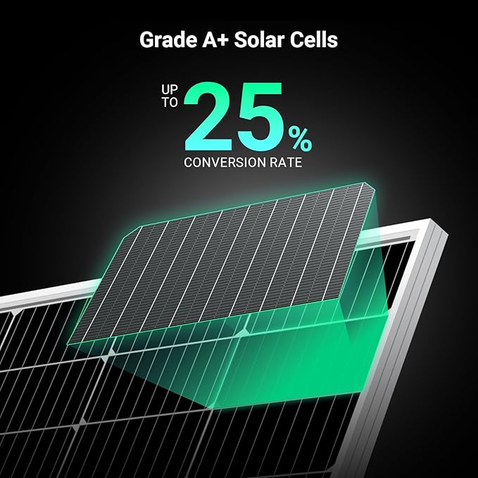 HQST 200W Solar Panel, 9BB Monocrystalline Solar Panels - Image 2