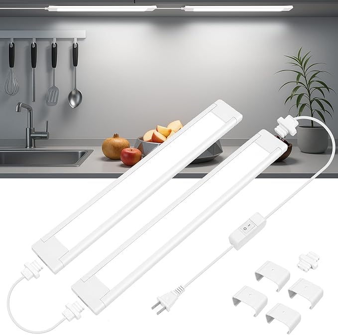 maylit Under Cabinet Lighting Plug in, Renter Friendly Lamp, Wired Indoor Lights by maylit