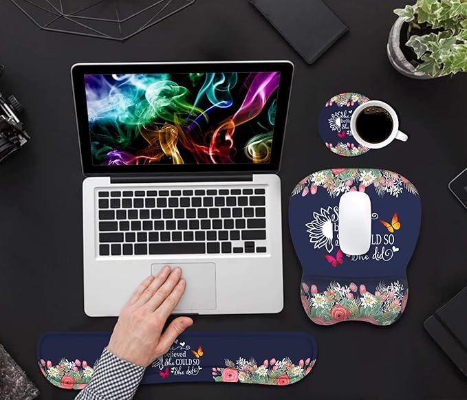 Mouse Pad Wrist Support and Keyboard Wrist Rest Set - Image 4