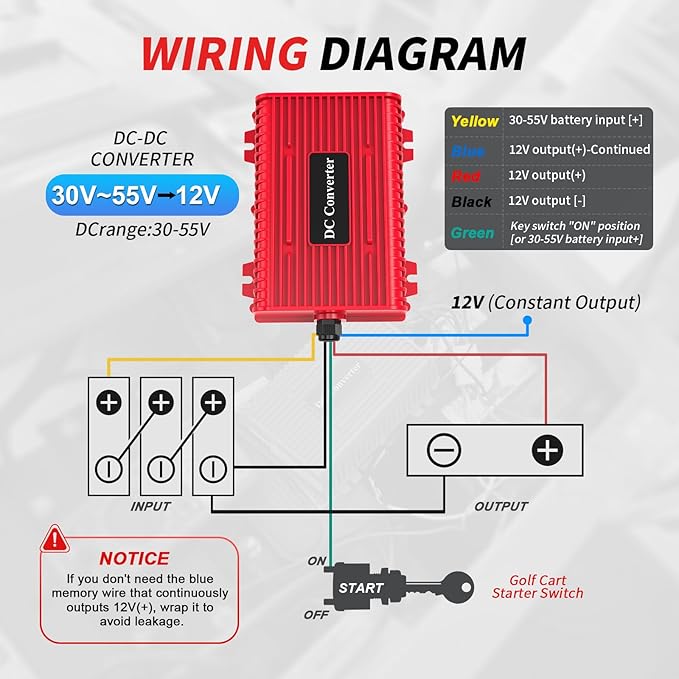 Universal 36V 48V to 12V Golf Cart Voltage Reducer DC Converter, 30A 360W DC - Image 6