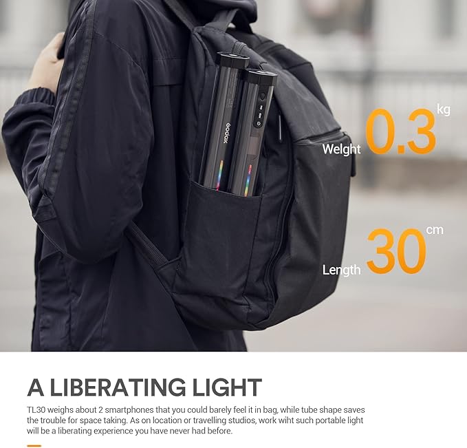 Godox TL30 RGB Tube Light, CRI 97+ TLCI 99+ Handheld Full Color LED Video Light - Image 5