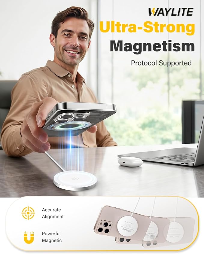 25W Wireless Charger for MagSafe, Qi2.2 Magnetic Fast Charging Pad for iPhone - Image 3