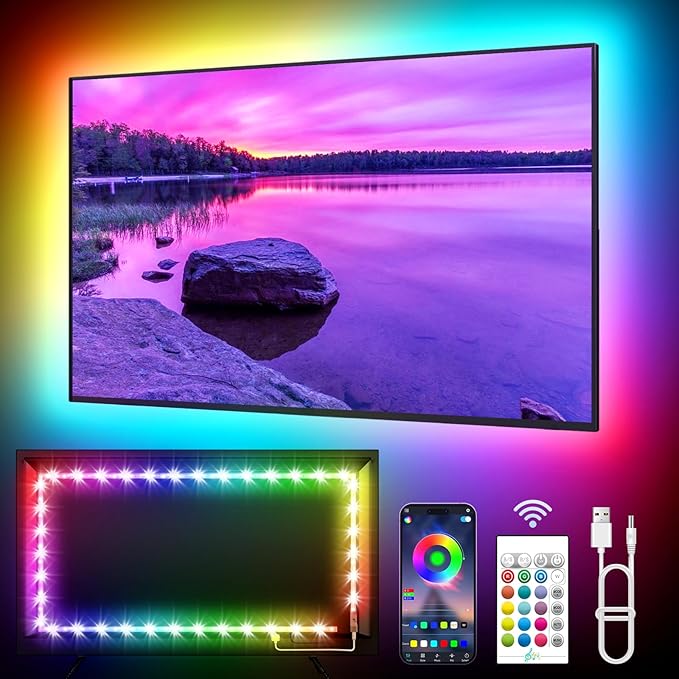 KANTUTOE LED Lights for TV, 19.68ft LED Backlights for 65-80in TV, RGB TV by KANTUTOE