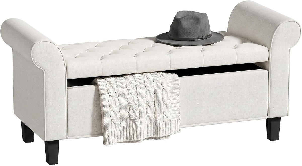 homcom 47" storage ottoman end of bed bench, main product view