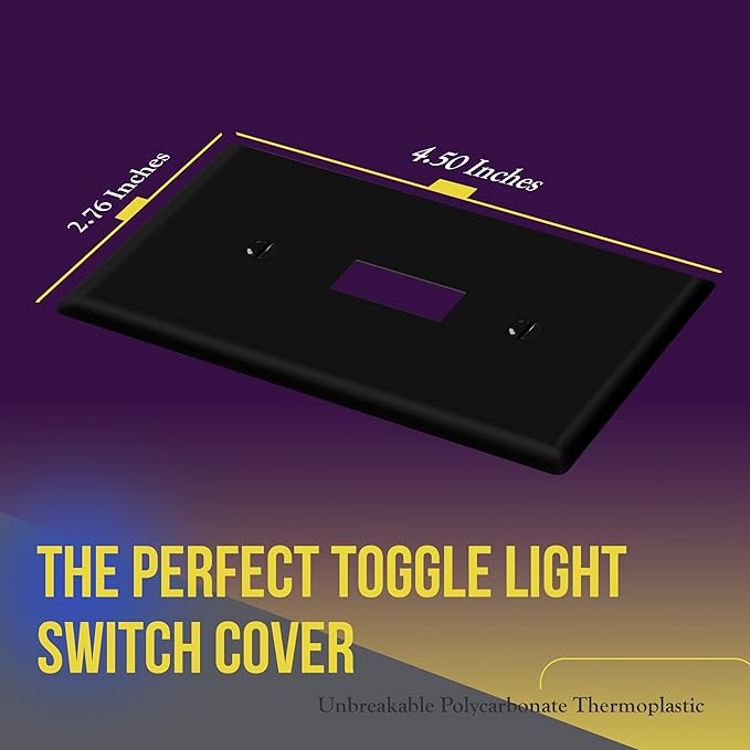 ENERLITES Toggle Light Switch Wall Plate, Gloss Finish, Standard Size 1-Gang - Image 2