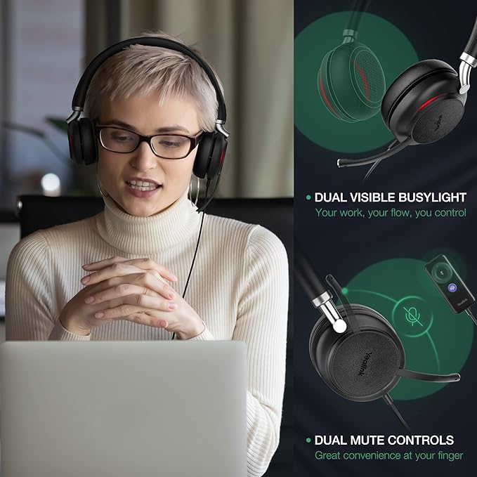 Yealink UH38 Bluetooth USB Wired Headset, Work Headset - Image 5