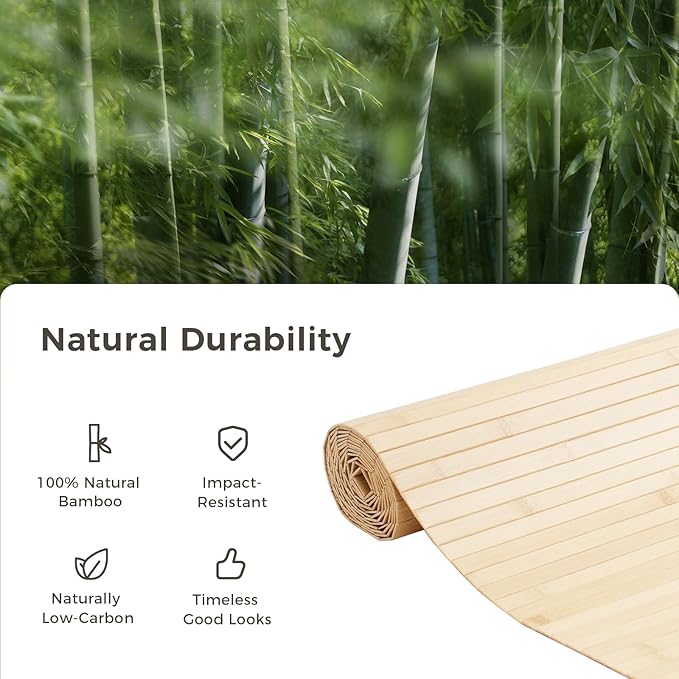 OUZUGIE 1 Pack 96x24 Inch Natural Bamboo Wall Panel – Carbonized Pole Wrap - Image 7