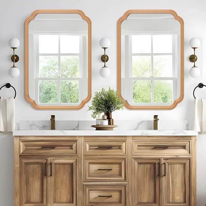 Wood Bathroom Mirror for Wall Mounted - Image 2