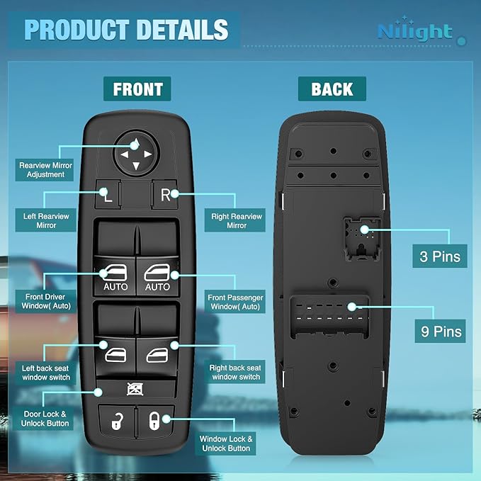 Nilight Power Master Window Switch Compatible - Image 2