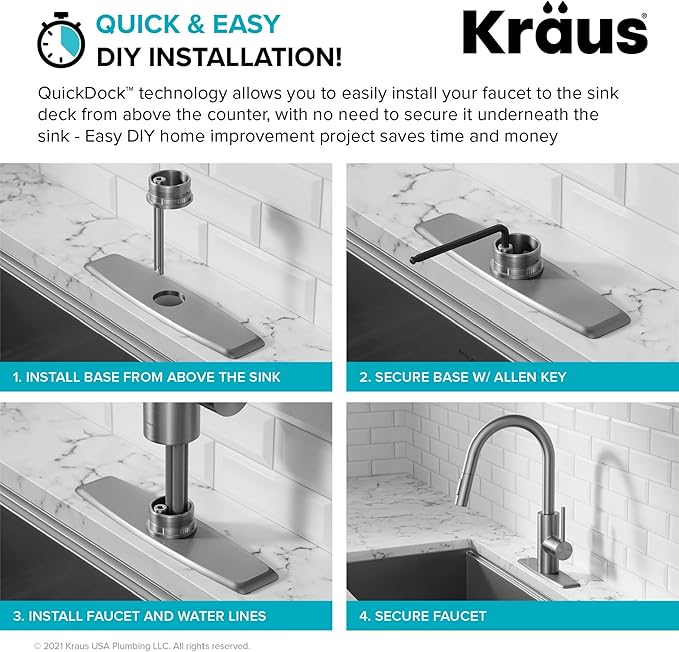 KRAUS Oletto Single Handle Pull Down Kitchen Faucet - Image 10