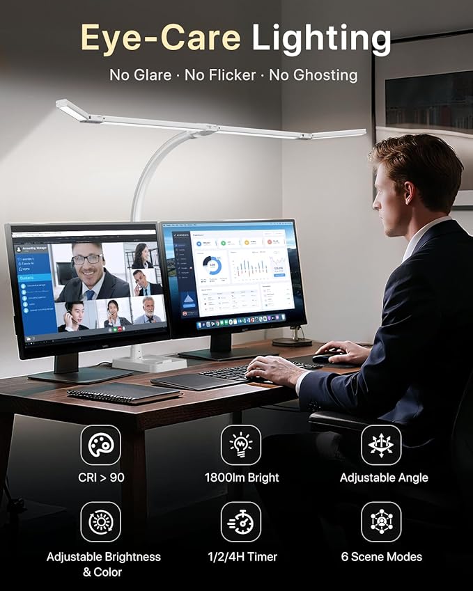 ONEMIX 42" LED Desk Lamp for Home Office, Eye-Caring Desk Light - Image 7