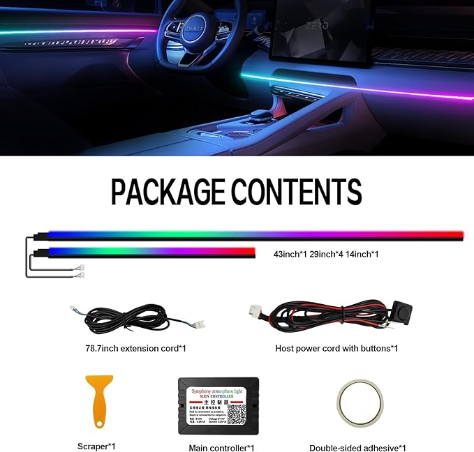 Dreamcolor Acrylic Interior Car Lights, WEBUPAR Car Accessories 2 in 1 Car LED - Image 4