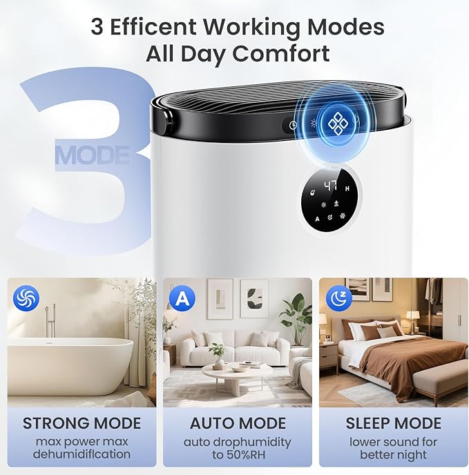 Dehumidifier for Home, 68 OZ Water Tank Dehumidifiers for Bathroom, Living room - Image 4