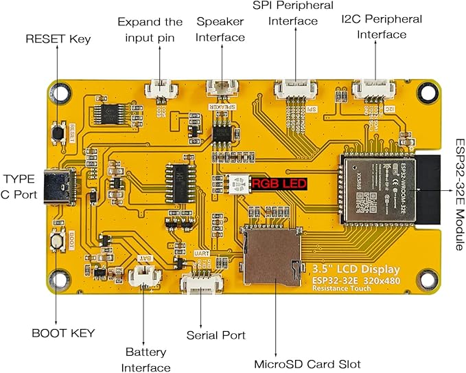 Hosyond 3.5'' 320x480 Touch Screen ESP32 Display - Image 3