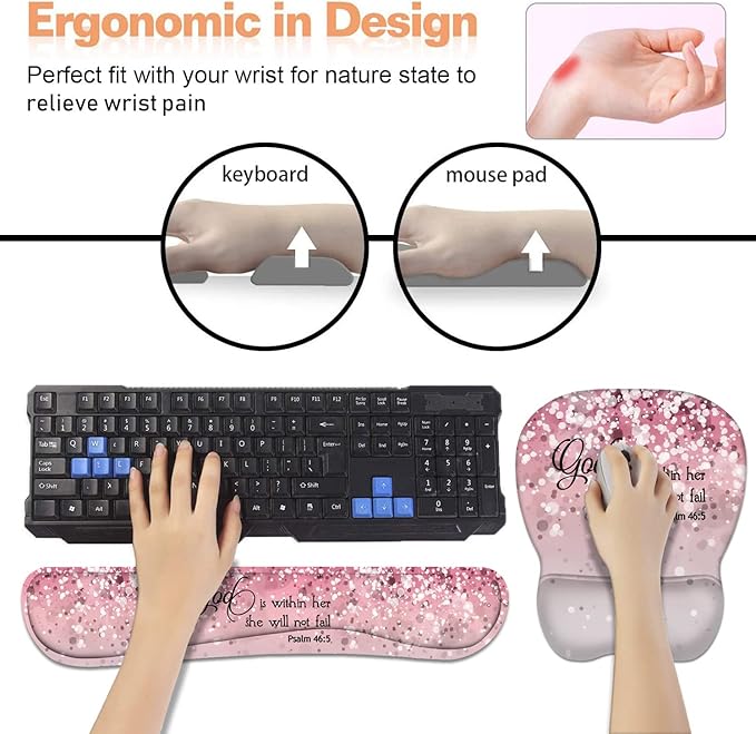 Ergonomic Mouse Pad Wrist Support and Keyboard Wrist Rest Set - Image 4