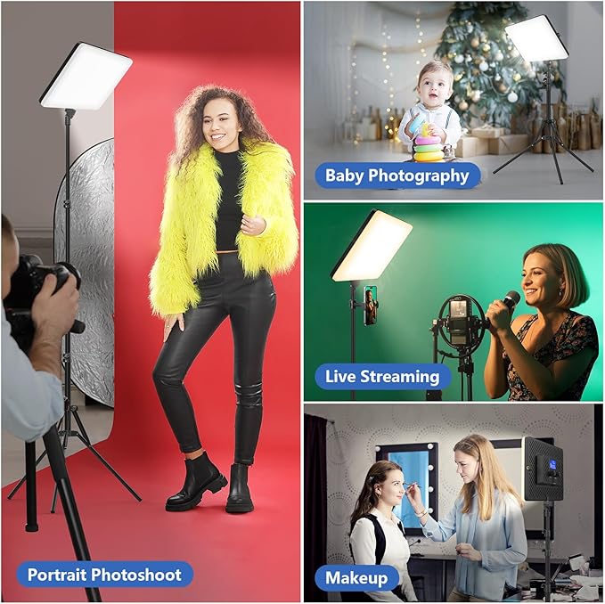 Led Video Light Panel Lighting Kit, QEUOOIY 2-Pack Bi-Color Photography Lighting - Image 7