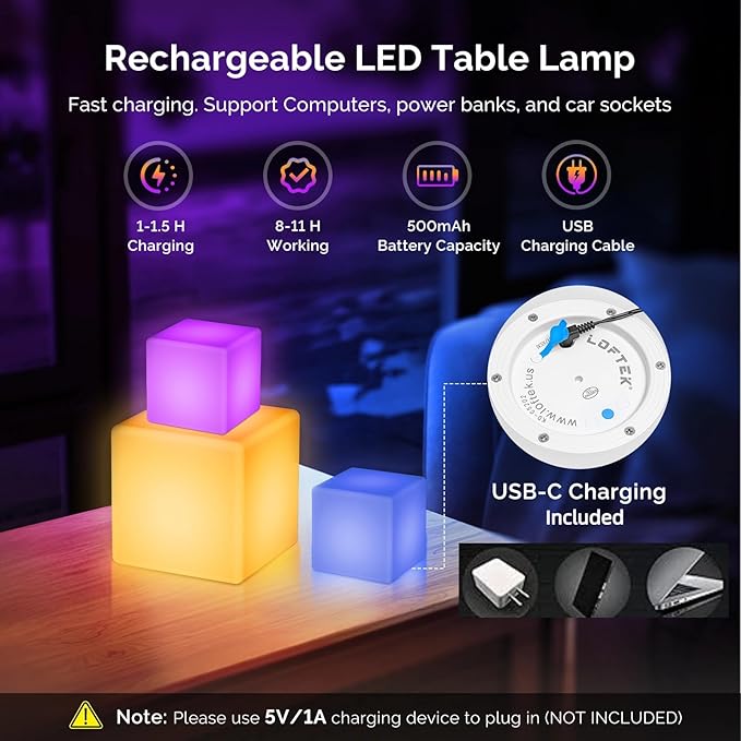 LOFTEK 4-inch LED Cube Lights: RGB 16 Colors Tesseract Cube, Cosmic LED Mood - Image 5