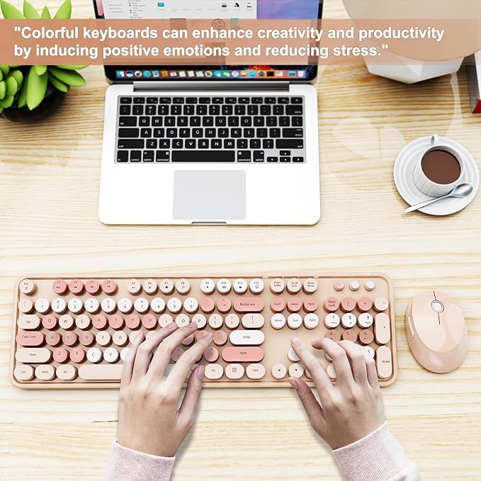 Wireless Keyboard and Mouse, Full-Size Typewriter Keyboard - Image 6