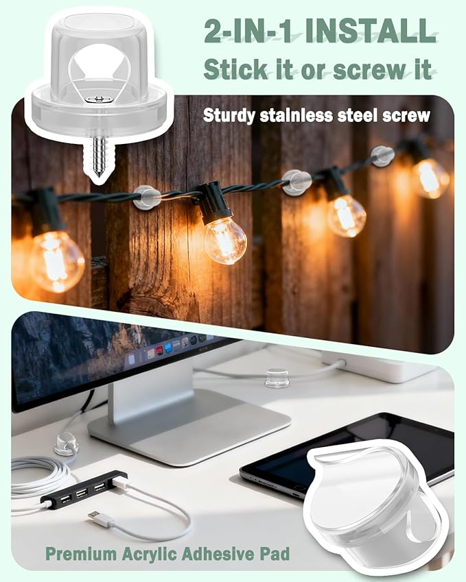 Rotatable Cord Organizer, Snap-Lock Cable Clips Phone Charger Cord Holder - Image 4