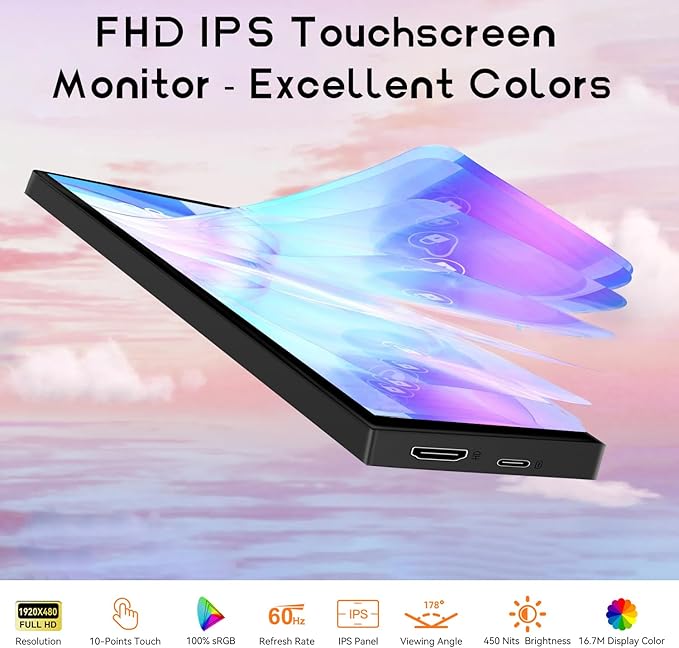 Upgraded 8.8 Inch Small Touchscreen Monitor, PC Temperature Display, PC Sensor - Image 3