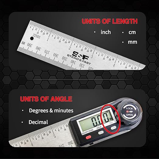 Angle Finder Tool Digital 7 Inch / 200 mm Stainless Steel DPRAF-7-B, Digital - Image 6
