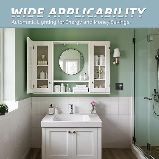 ECOELER Black PIR Motion Sensor Light Switch, Occupancy Motion Detector Switch - Image 8