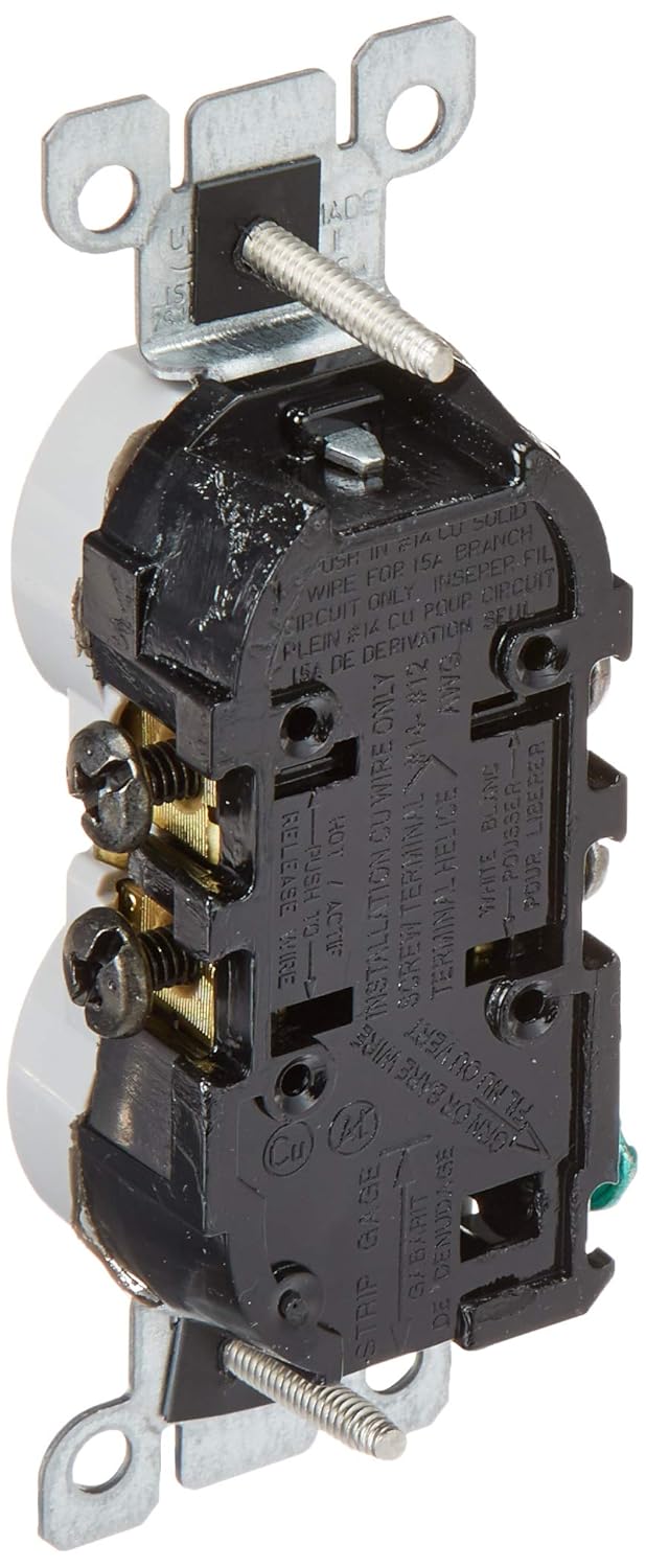 Leviton 15 Amp, 125 Volt, Weather and Tamper Resistant, Duplex Receptacle, Grounding, Side and Quickwire, W5320-T0G, Gray
