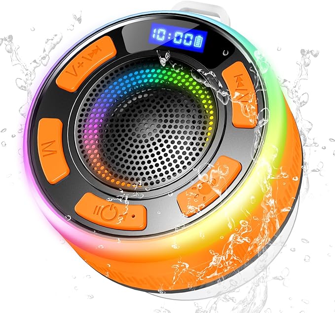 Shower Bluetooth Speaker IPX7 Waterproof, Portable Bluetooth Speakers by PRSCFUM