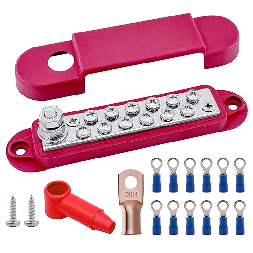 1/4" Stud Power Distribution Block Bus Bar by Ampper