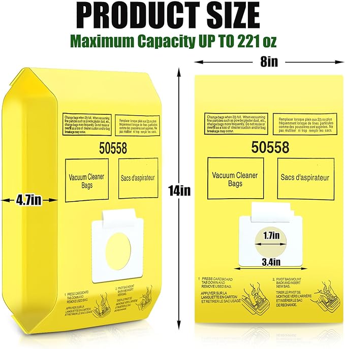 DTESL 50 Pack Vacuum Cleaner Bags Fit - Image 2