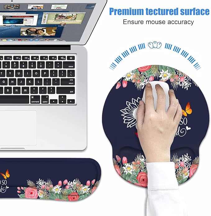 Keyboard Wrist Rest + Mouse Pad Wrist Support Set - Image 4