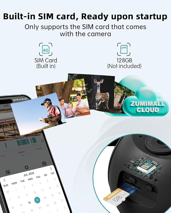 ZUMIMALL 4G LTE Cellular Solar Security Cameras Wireless Outdoor, 3MP No WiFi - Image 7