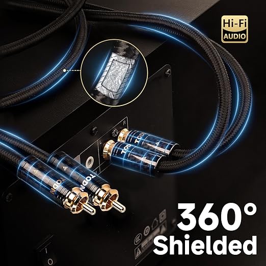TODN Audiophile RCA Cables 3ft - Image 3