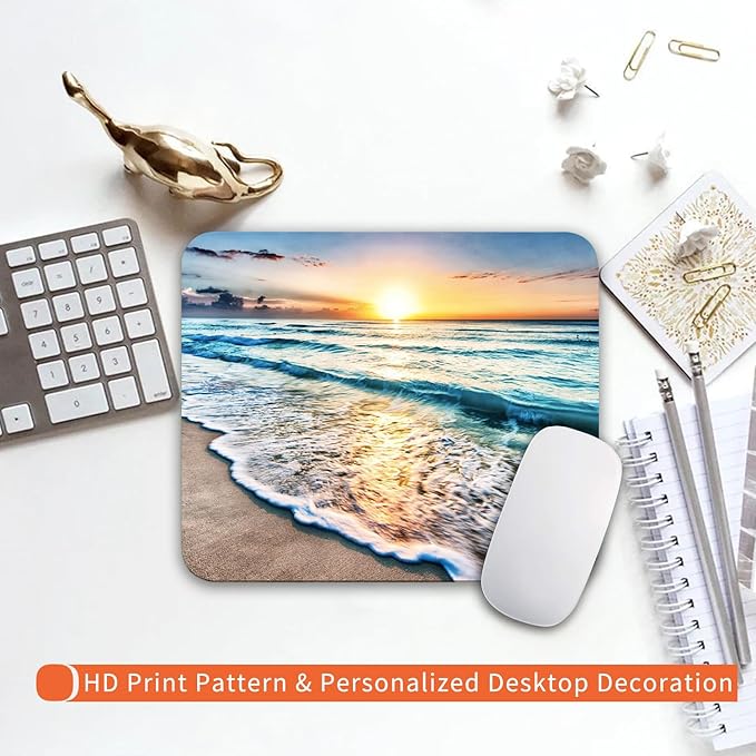 Armanza Square Mouse Pad Beach Sunset, Personalized Premium-Textured Custom - Image 6
