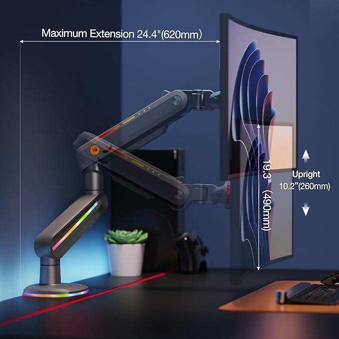 NB Designer Gaming Monitor Arm for 32 to 60 Inches Screen, Load up to 20 kg - Image 5