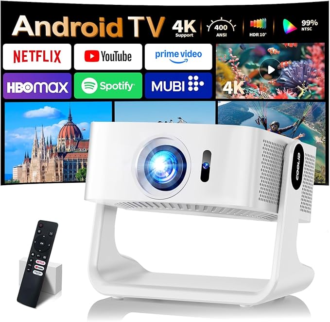 1080P HD Mini Projector Dual Band WiFi6 5G and BT 5.4 Auto Focus & Obstacle by Unknown