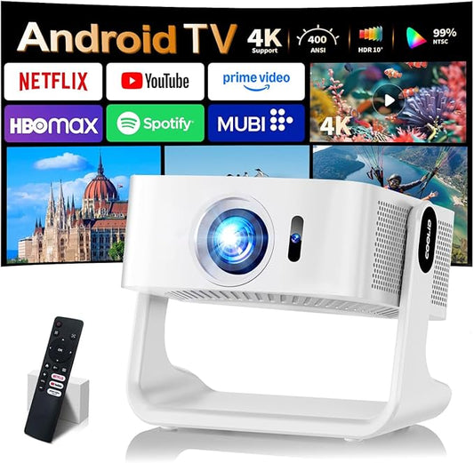 1080P HD Mini Projector Dual Band WiFi6 5G and BT 5.4 Auto Focus & Obstacle by Unknown