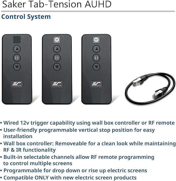 Elite Screens Saker Tab-Tension AcousticProUHD RC1 Kit, 120-INCH 20" Drop - Image 3