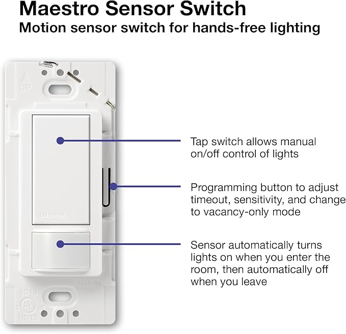 Lutron Maestro Motion Sensor Light Switch Indoor - Image 14