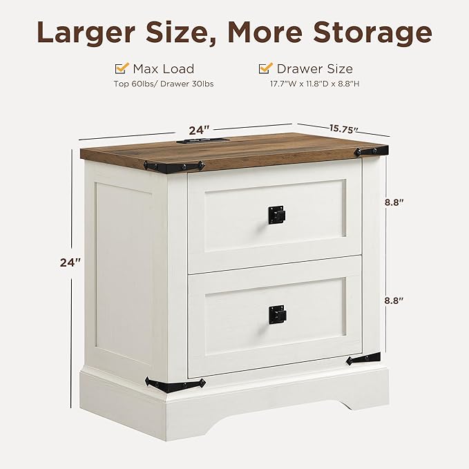 T4TREAM 24" Farmhouse Nightstand - Image 3