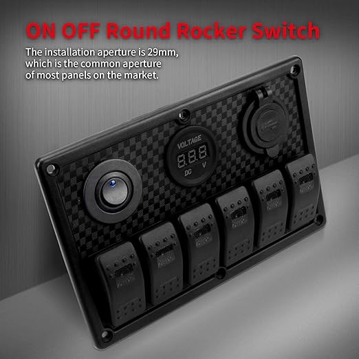 DaierTek Round Rocker Switch Shell 12V Lighted 3 Pin - Image 7