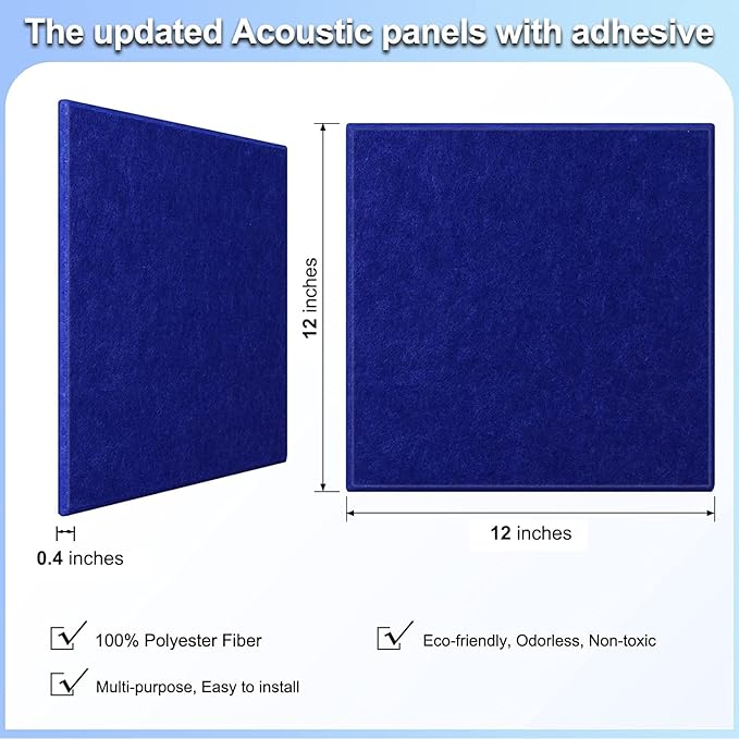 18 Pack Acoustic Panels12"X12"X0.4"Sound Proof Panels - Image 3