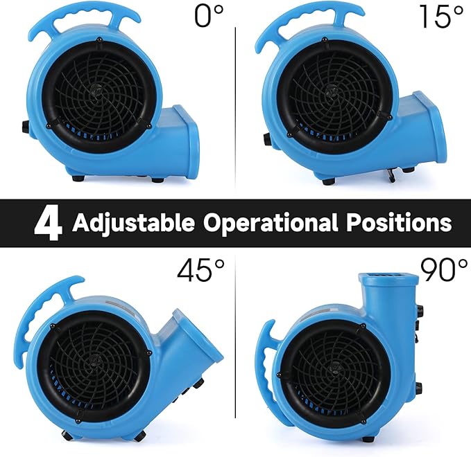 blessny 1/2 HP ETL Listed Carpet Dryer Fan, 2600 CFM Air Blower Mover - Image 5