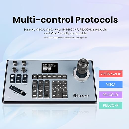 iuZee PTZ Camera Controller 4D Joystick PoE IP PTZ Keyboard - Image 7