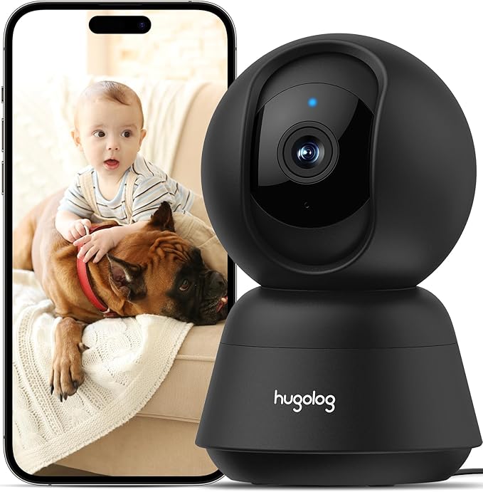 Hugolog 2K 3MP Indoor Pan/Tilt Security Camera by Hugolog